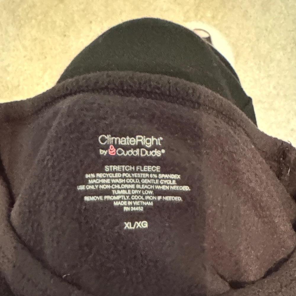 ClimateRight by Cuddl Duds Black Stretch Fleece